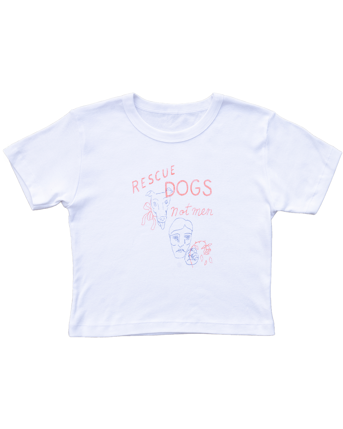 RESCUE DOGS NOT MEN CROPPED TEE