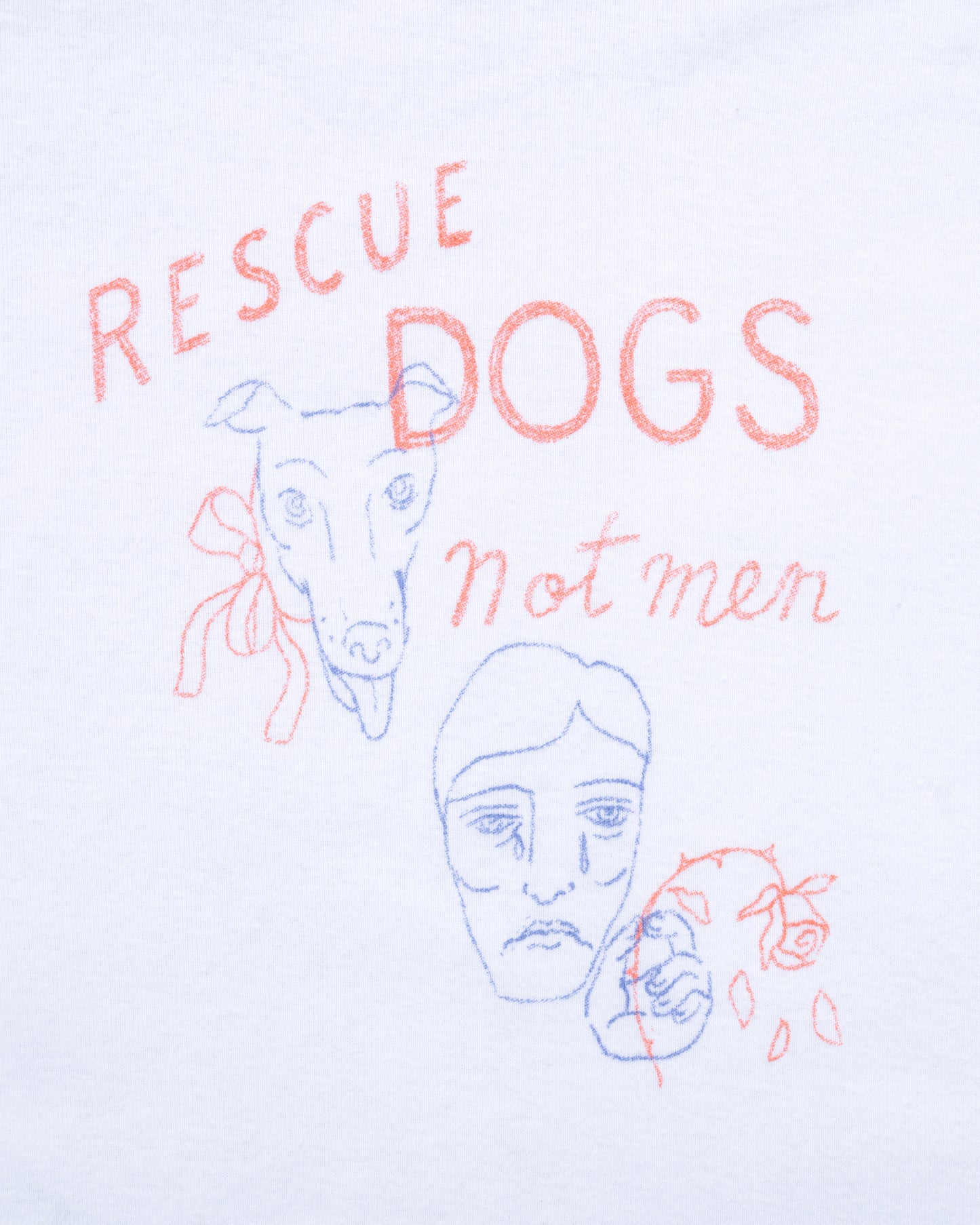 RESCUE DOGS NOT MEN CROPPED TEE